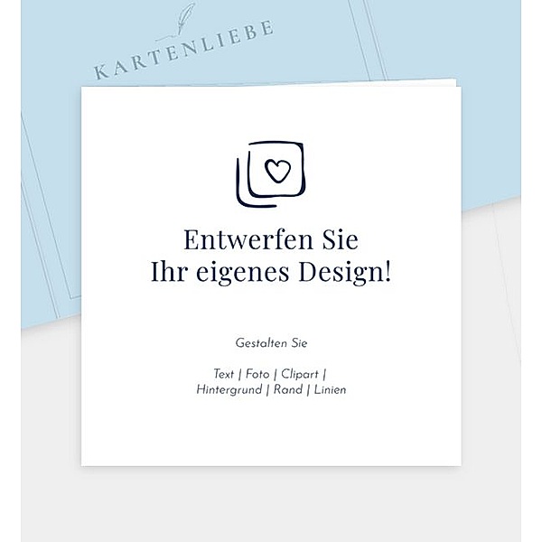 Geburtsanzeige Blanko Design, Doppel-Klappkarte quadratisch (145 x 145mm)