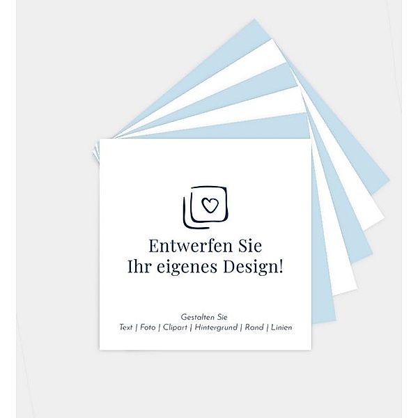 Geburtsanzeige Blanko Design, Kartenfächer quadratisch (105 x 105mm)