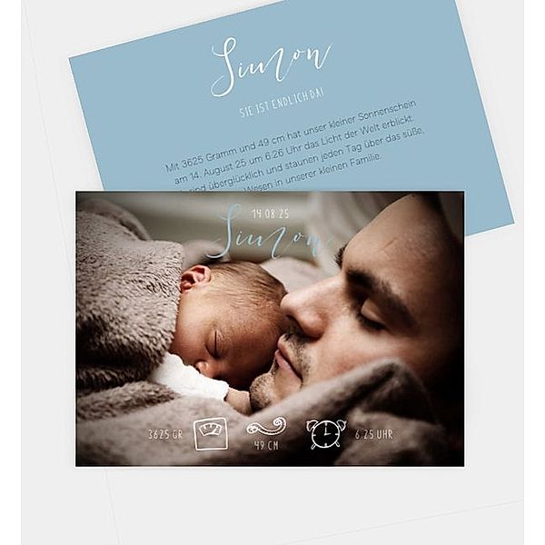 Geburtsanzeige Blessed, Postkarte quer (148 x 105mm)