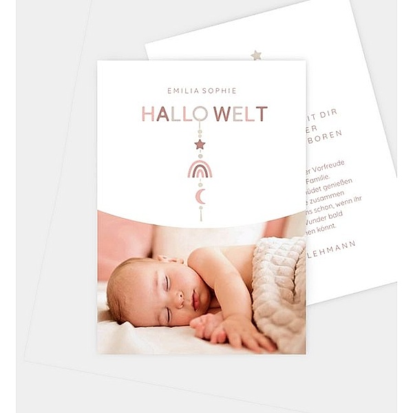 Geburtsanzeige Cute Mobile, Postkarte hoch (105 x 148mm)