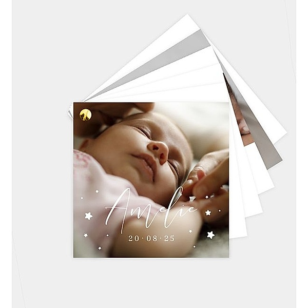 Geburtsanzeige Endless Love, Kartenfächer quadratisch (105 x 105mm)
