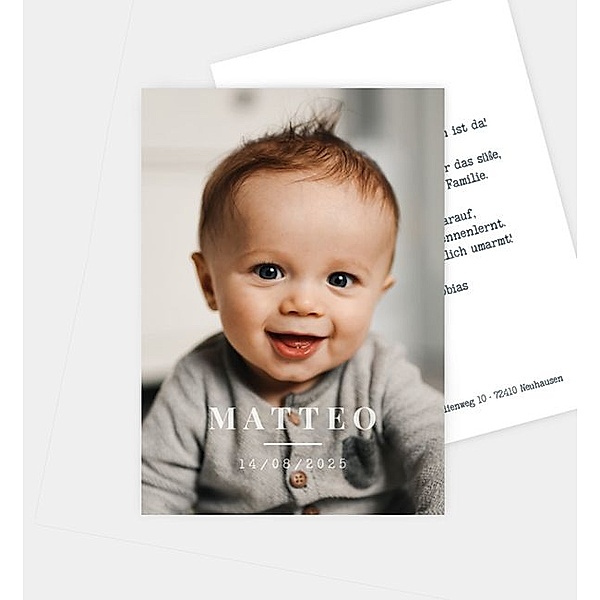 Geburtsanzeige Familienliebe, Postkarte hoch (105 x 148mm)