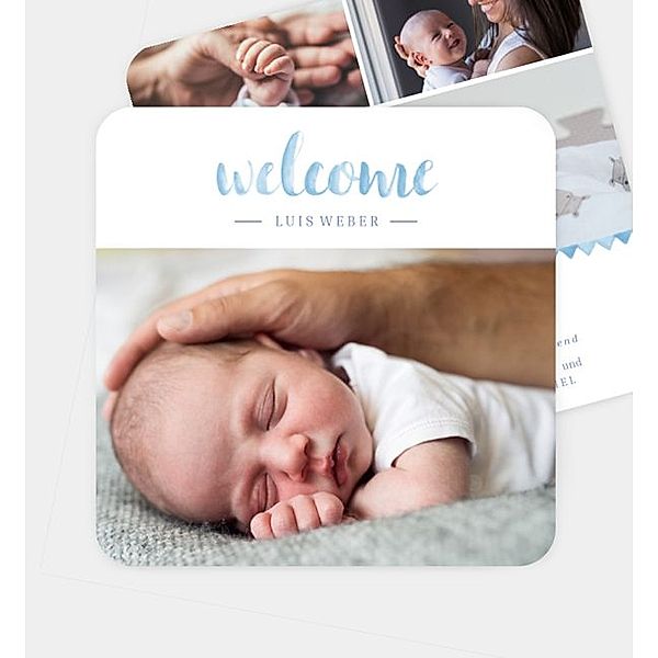 Geburtsanzeige First Welcome, Postkarte quadratisch (145 x 145mm)