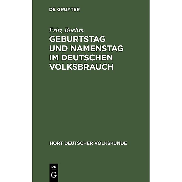 Geburtstag und Namenstag im deutschen Volksbrauch, Fritz Boehm