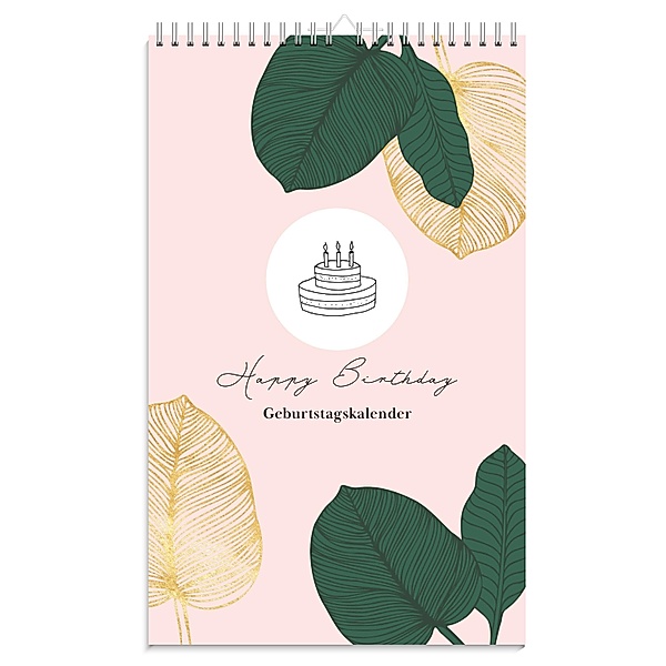 Geburtstagskalender immerwährend | Jahresunabhängiger Kalender für Geburtstage in rosa | Geburtstagsübersicht zum Aufhän, Lisa Wirth