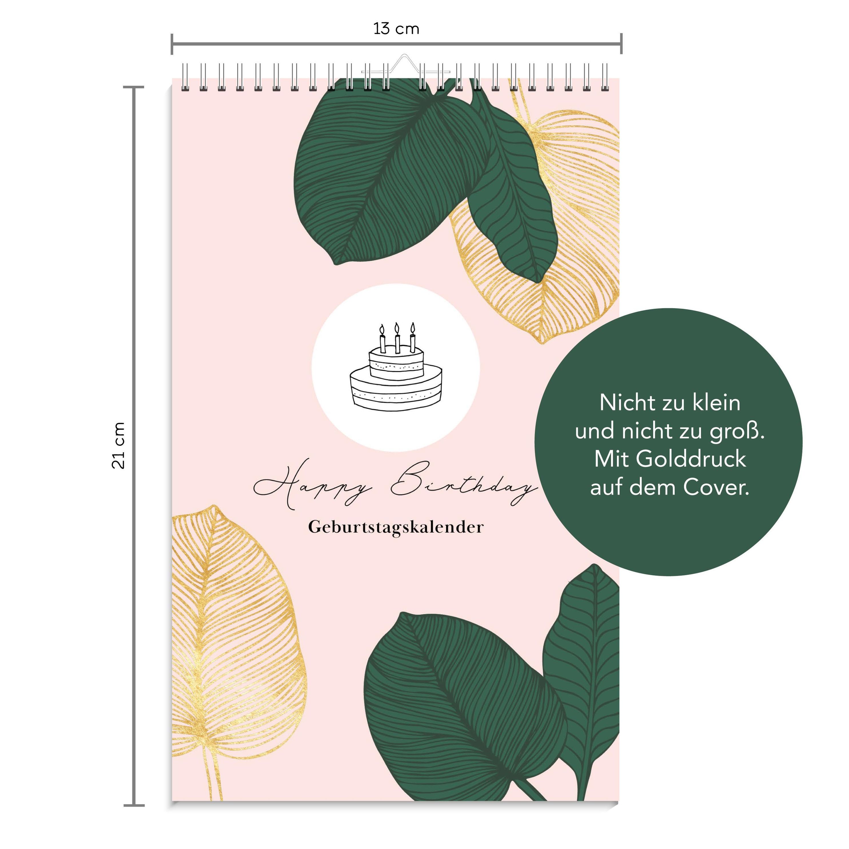 Geburtstagskalender immerwährend Jahresunabhängiger Kalender für  Geburtstage in rosa Geburtstagsübersicht zum Aufhän Buch