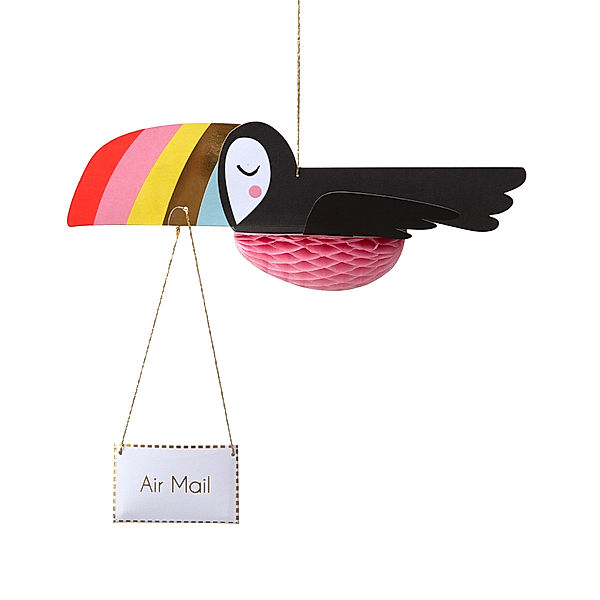 Meri Meri Geburtstagskarte FLYING TOUCAN HONEYCOMB