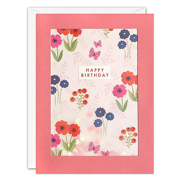 james ellis Geburtstagskarte PAPER SHAKIES – BIRTHDAY – FLOWER PATTERN