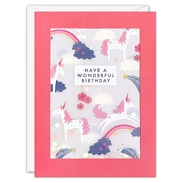 james ellis Geburtstagskarte PAPER SHAKIES – BIRTHDAY – UNICORN PATTERN