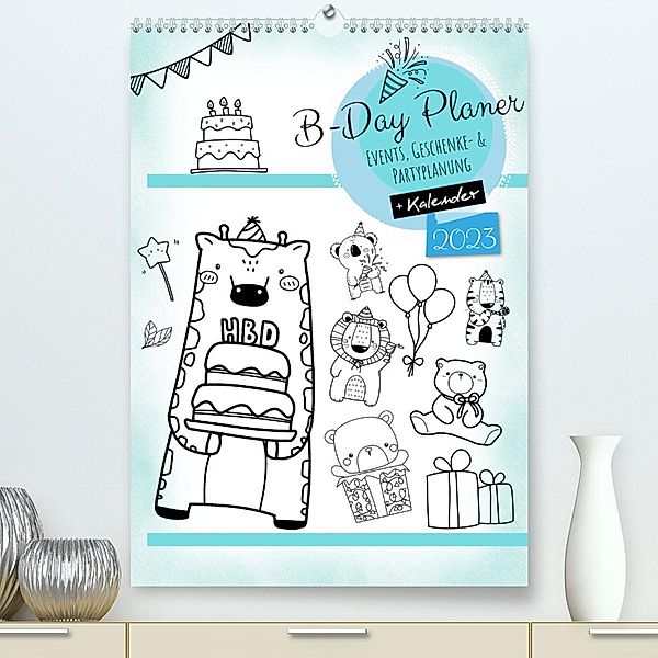 Geburtstagsplaner Doodle Tiere - Für Termine, Geschenke, Eventdetails & mehr (Premium, hochwertiger DIN A2 Wandkalender, MD-Publishing