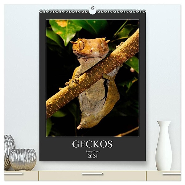 GECKOS (hochwertiger Premium Wandkalender 2024 DIN A2 hoch), Kunstdruck in Hochglanz, Benny Trapp