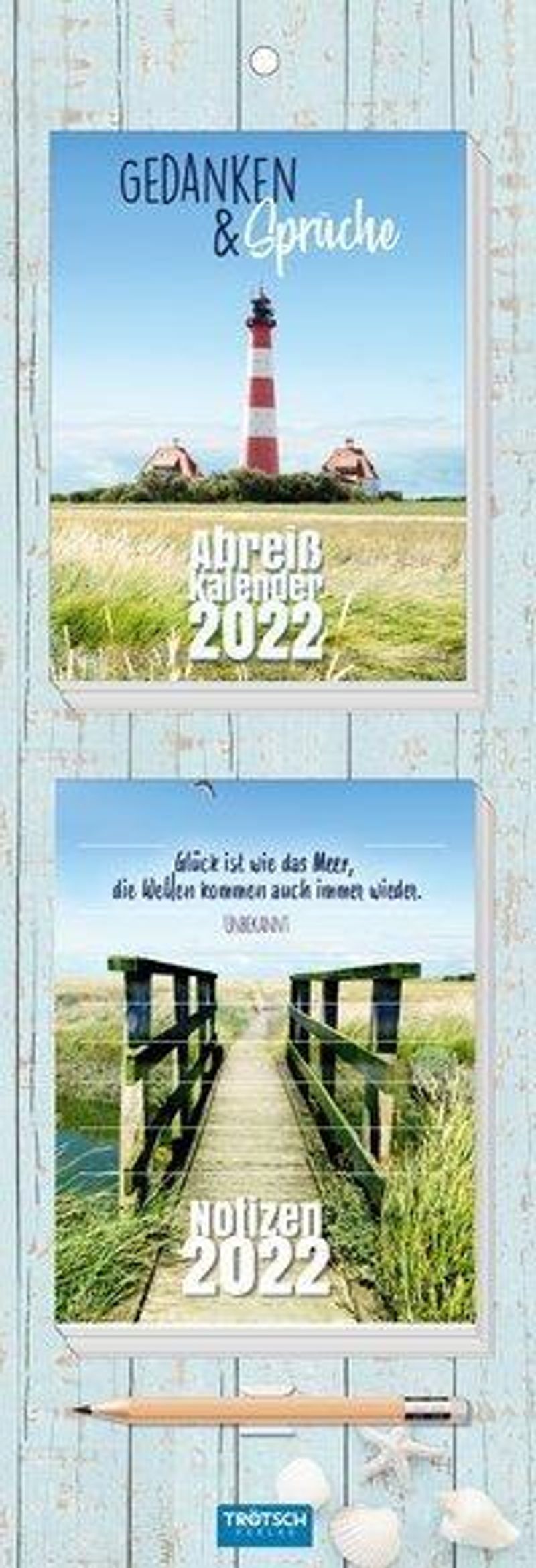 Gedanken & Sprüche. Abreisskalender mit Notizblock und Stift 2022 - Kalender  bestellen