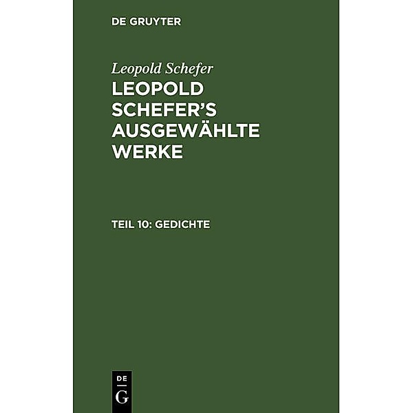Gedichte, Leopold Schefer