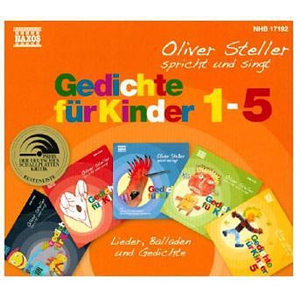 Gedichte für Kinder 1-5, 5 Audio-CDs, Oliver Steller