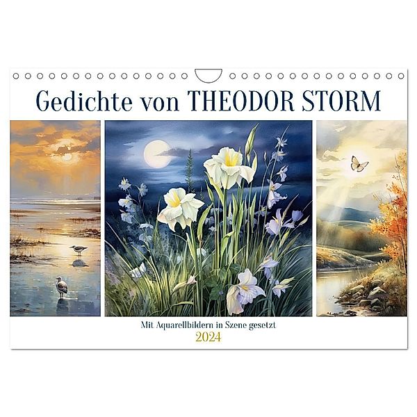 Gedichte von Theodor Storm (Wandkalender 2024 DIN A4 quer), CALVENDO Monatskalender, Sabine Löwer