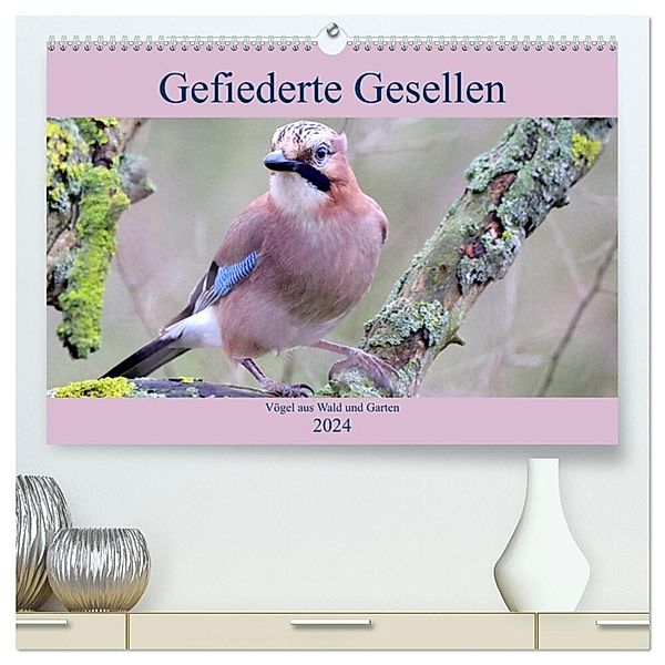 Gefiederte Gesellen - Vögel aus Wald und Garten (hochwertiger Premium Wandkalender 2024 DIN A2 quer), Kunstdruck in Hochglanz, Arno Klatt