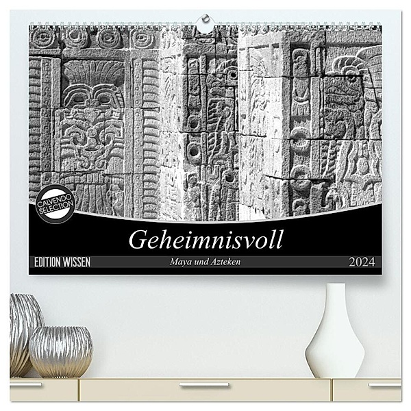 Geheimnisvoll - Maya und Azteken (hochwertiger Premium Wandkalender 2024 DIN A2 quer), Kunstdruck in Hochglanz, Flori0