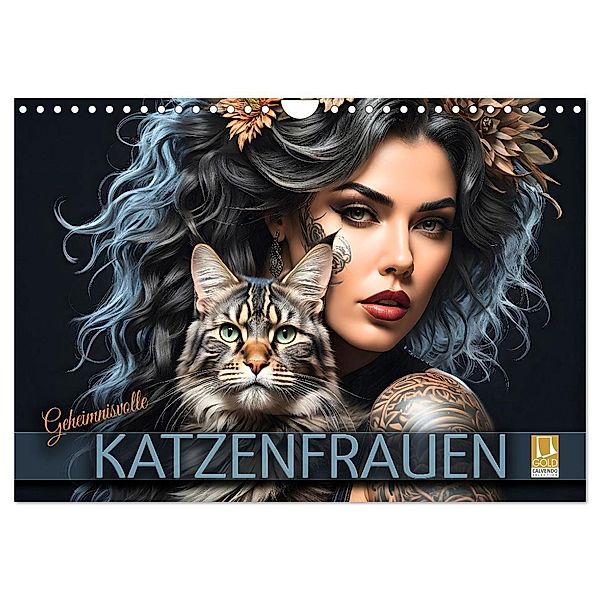 Geheimnisvolle Katzenfrauen (Wandkalender 2025 DIN A4 quer), CALVENDO Monatskalender, Calvendo, Renate Utz