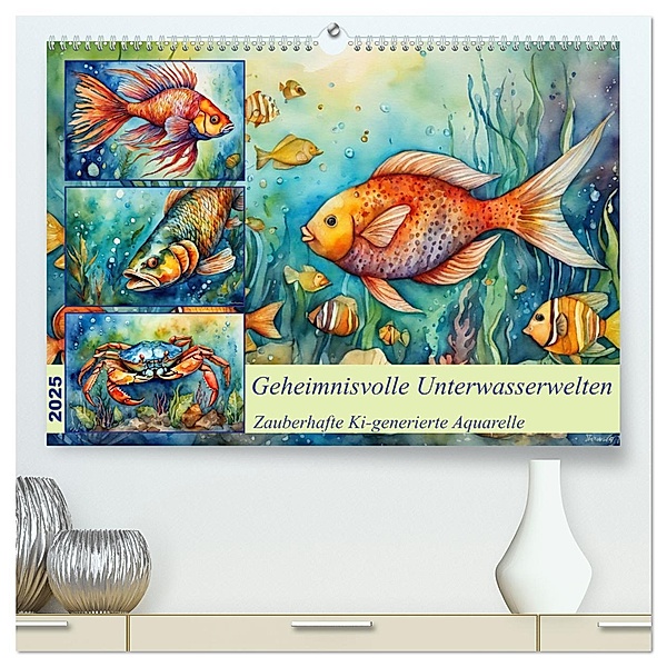 Geheimnisvolle Unterwasserwelten (hochwertiger Premium Wandkalender 2025 DIN A2 quer), Kunstdruck in Hochglanz, Calvendo, Claudia Kleemann