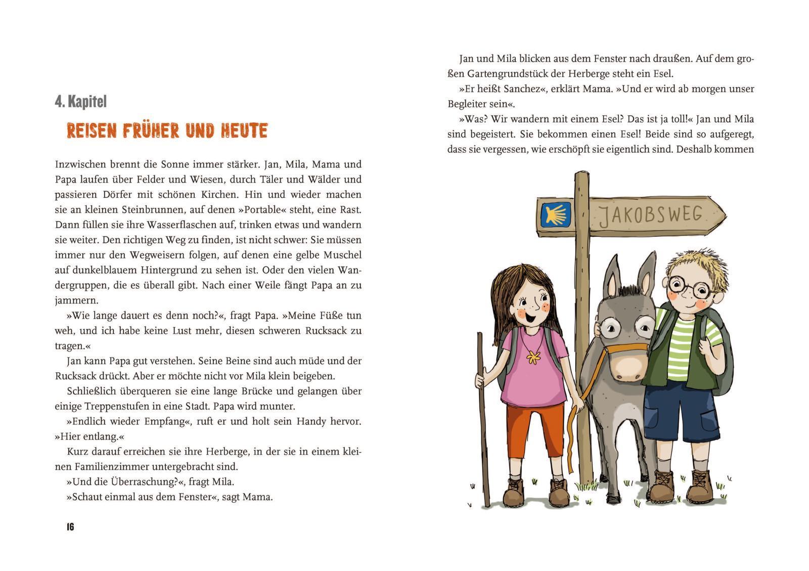 für Kinder ab 7 Jahren Spannendes Kinder-Sachbuch über den berühmtesten Pilgerweg der Welt Geheimzeichen Jakobsmuschel Jan und Mila entdecken den Jakobsweg