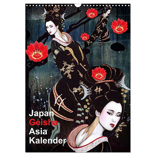 Geisha Asia Japan Pin-up Kalender (Wandkalender 2024 DIN A3 hoch), CALVENDO Monatskalender, Sara Horwath Burlesque up your wall