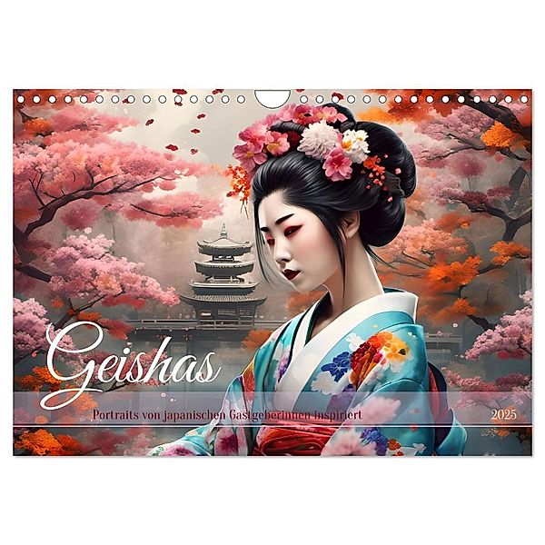 Geishas Portraits von japanischen Gastgeberinnen inspiriert (Wandkalender 2025 DIN A4 quer), CALVENDO Monatskalender, Calvendo, Babett Paul