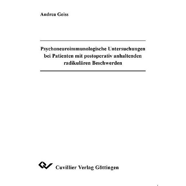 Geiss, A: Psychoneuroimmunologische Untersuchungen bei Patie, Andrea Geiss
