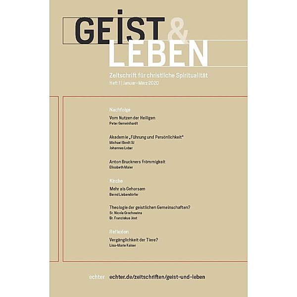 Geist & Leben 1/2020, Verlag Echter