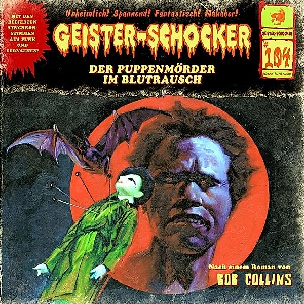 Geister-Schocker - Der Puppenmörder im Blutrausch,Audio-CD, Bob Collins