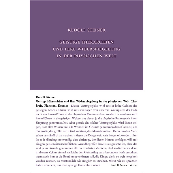 Geistige Hierarchien und ihre Widerspiegelung in der physischen Welt, Rudolf Steiner