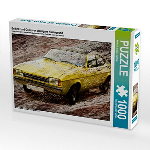 Gelber Ford Capri vor steinigem Hintergrund (Puzzle), Michael Jaeger
