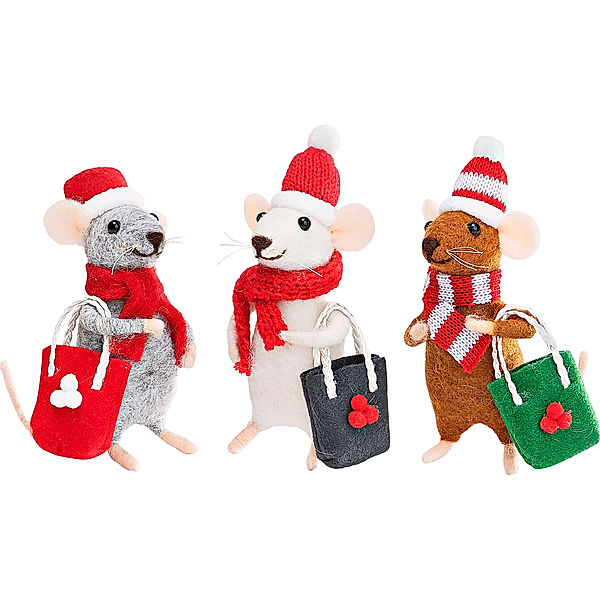 Geldgeschenk Mäuse 'Weihnachten Filz, 3er-Set
