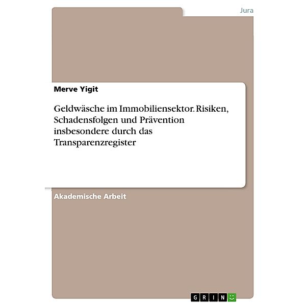 Geldwäsche im Immobiliensektor. Risiken, Schadensfolgen und Prävention insbesondere durch das Transparenzregister, Merve Yigit