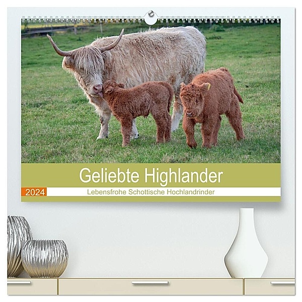 Geliebte Highlander (hochwertiger Premium Wandkalender 2024 DIN A2 quer), Kunstdruck in Hochglanz, Marion Sixt