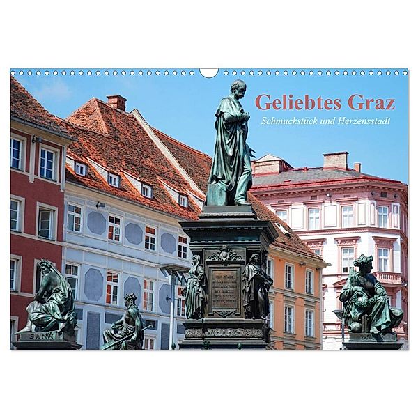 Geliebtes Graz. Schmuckstück und Herzensstadt (Wandkalender 2024 DIN A3 quer), CALVENDO Monatskalender, Elisabeth Stanzer