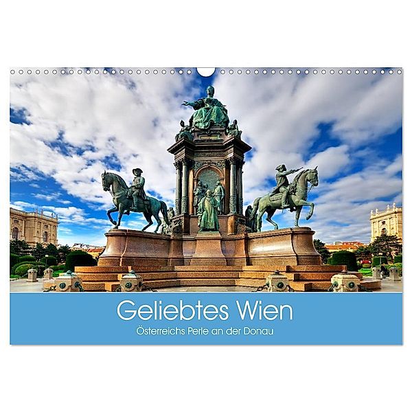 Geliebtes Wien. Österreichs Perle an der Donau (Wandkalender 2024 DIN A3 quer), CALVENDO Monatskalender, Elisabeth Stanzer