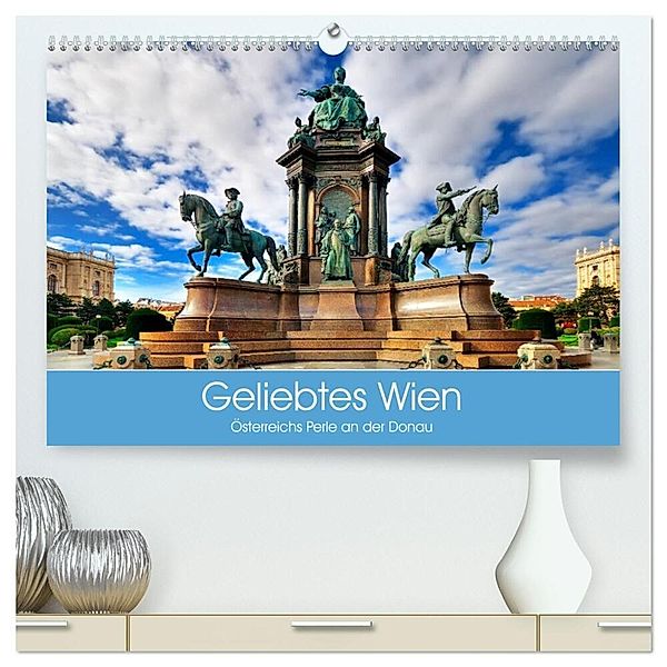 Geliebtes Wien. Österreichs Perle an der Donau (hochwertiger Premium Wandkalender 2025 DIN A2 quer), Kunstdruck in Hochglanz, Calvendo, Elisabeth Stanzer