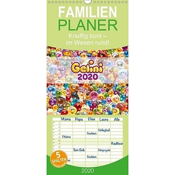 Gelini - Familienplaner hoch (Wandkalender 2020 , 21 cm x 45 cm, hoch), Kiddinx Media GmbH