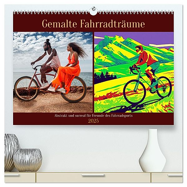 Gemalte Fahrradträume (hochwertiger Premium Wandkalender 2025 DIN A2 quer), Kunstdruck in Hochglanz, Calvendo, Stefan weis