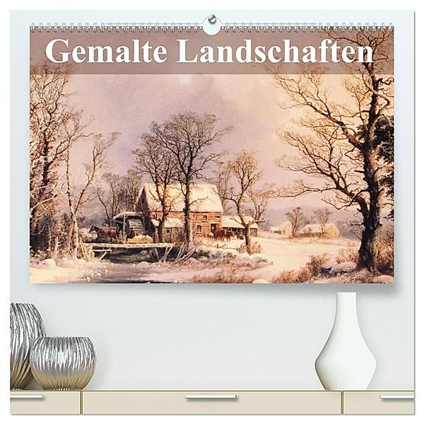 Gemalte Landschaften (hochwertiger Premium Wandkalender 2024 DIN A2 quer), Kunstdruck in Hochglanz, Elisabeth Stanzer