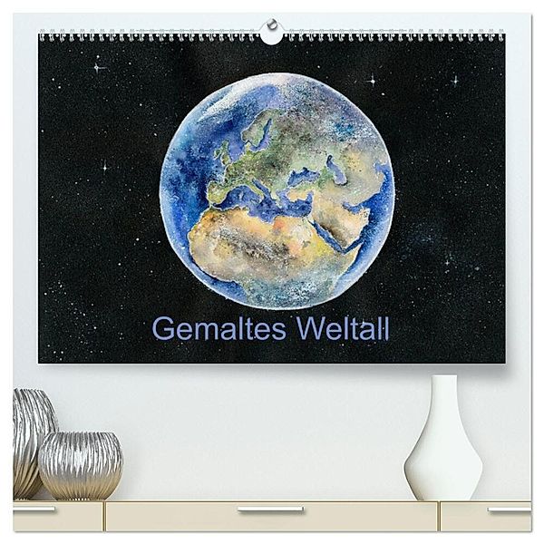 Gemaltes Weltall (hochwertiger Premium Wandkalender 2024 DIN A2 quer), Kunstdruck in Hochglanz, Jitka Krause