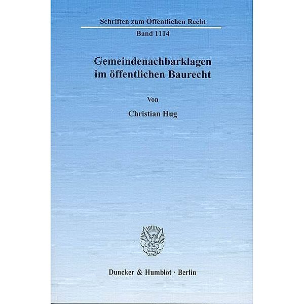 Gemeindenachbarklagen im öffentlichen Baurecht., Christian Hug