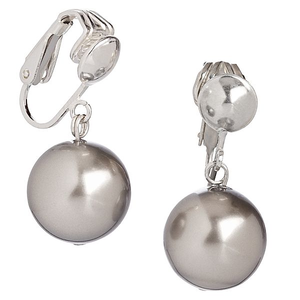 Gemshine Ohrclips mit Perle, Silber 925 Farbe: tahiti-grau | Weltbild.de