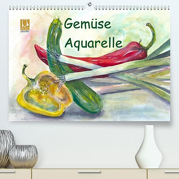 Gemüse Aquarelle (Premium, hochwertiger DIN A2 Wandkalender 2023, Kunstdruck in Hochglanz), Jitka Krause