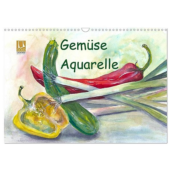 Gemüse Aquarelle (Wandkalender 2024 DIN A3 quer), CALVENDO Monatskalender, Jitka Krause