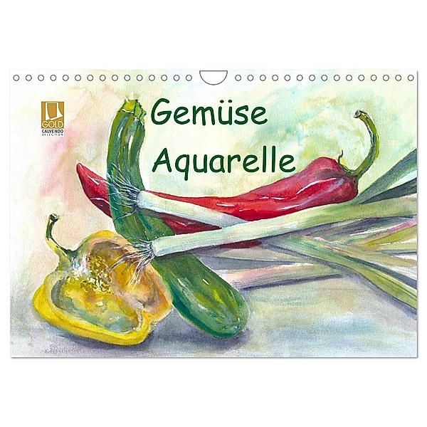 Gemüse Aquarelle (Wandkalender 2024 DIN A4 quer), CALVENDO Monatskalender, Jitka Krause