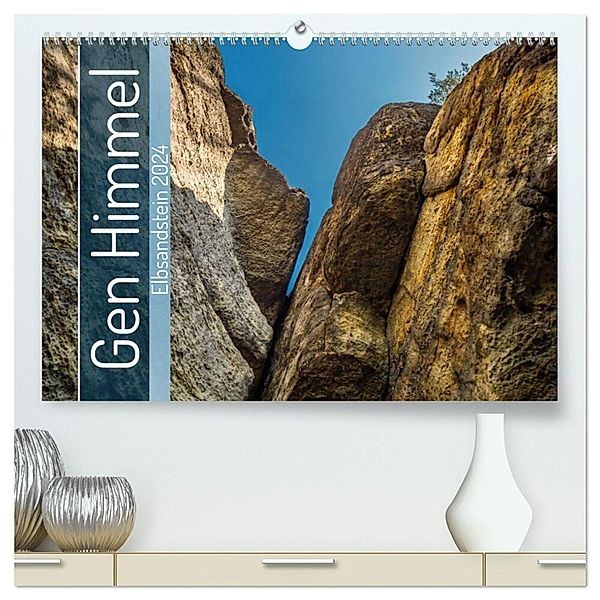 Gen Himmel - Elbsandstein (hochwertiger Premium Wandkalender 2024 DIN A2 quer), Kunstdruck in Hochglanz, Kevin Walther