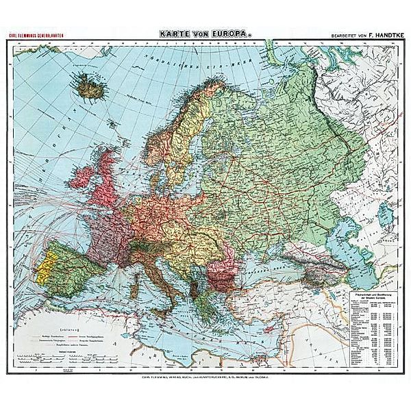 General-Karte von Europa - um 1910 [gerollt], Friedrich Handtke