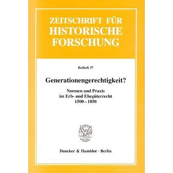 Generationengerechtigkeit?