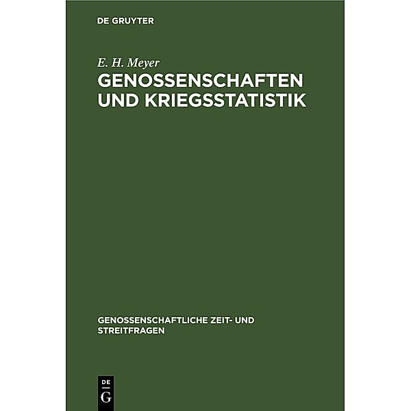 Genossenschaften und Kriegsstatistik, E. H. Meyer